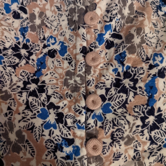 Free People Hollywood floral printed plunge neck ruched sleeve top S - Picture 3 of 5